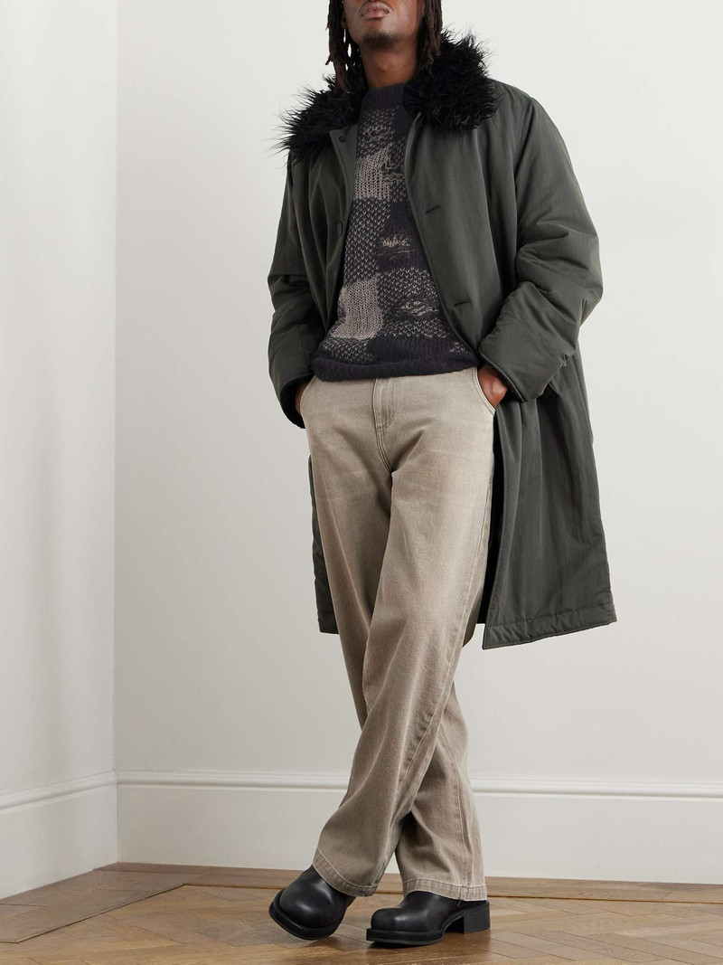 Our Legacy Sonar Distressed Checked Open-Knit Sweater outlook