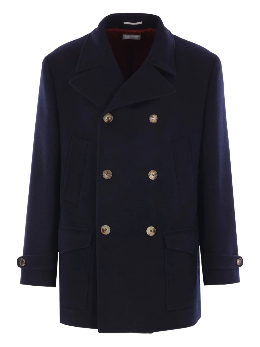 double-breasted wool coat - 1