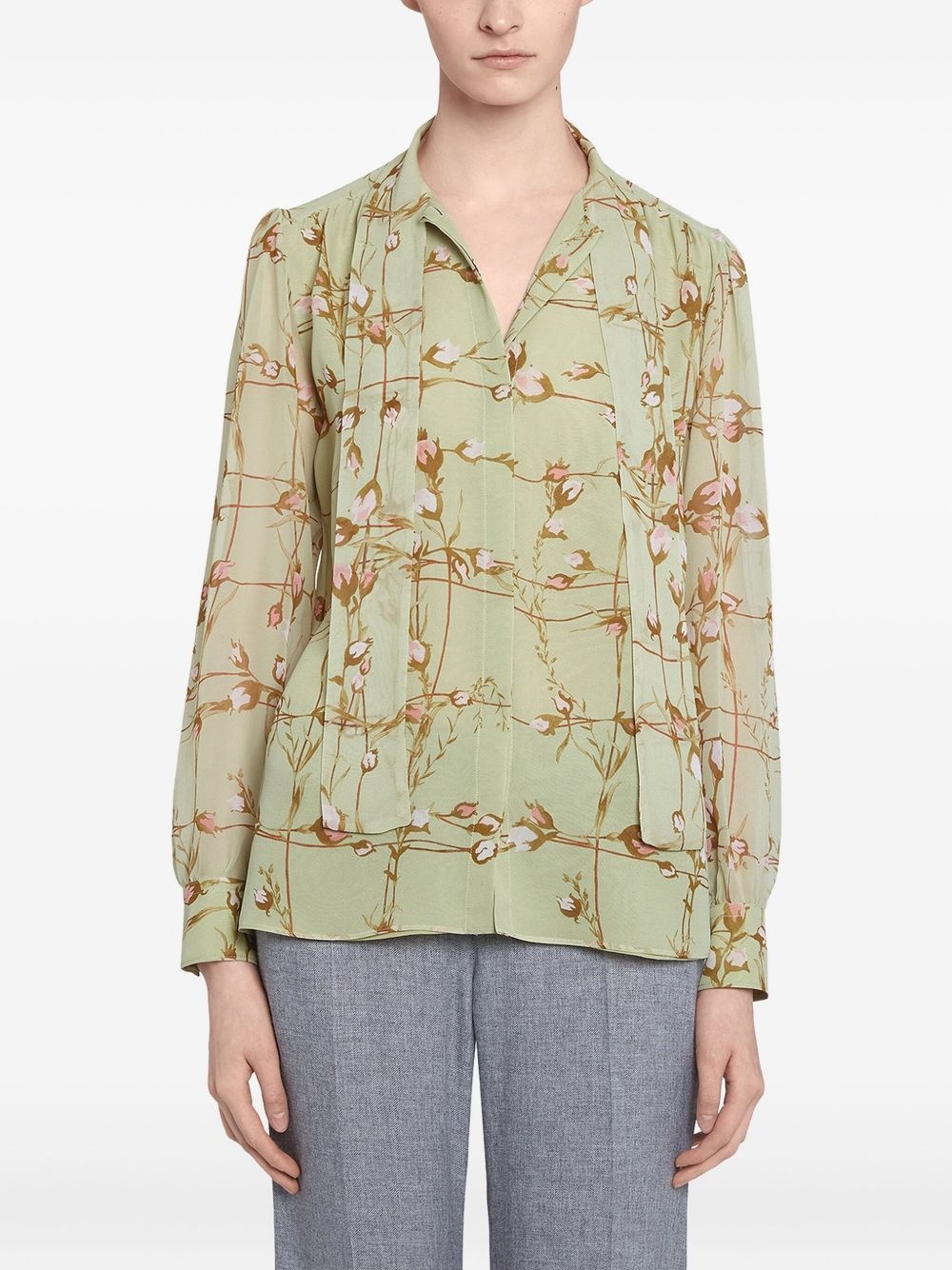 floral-print blouse - 2