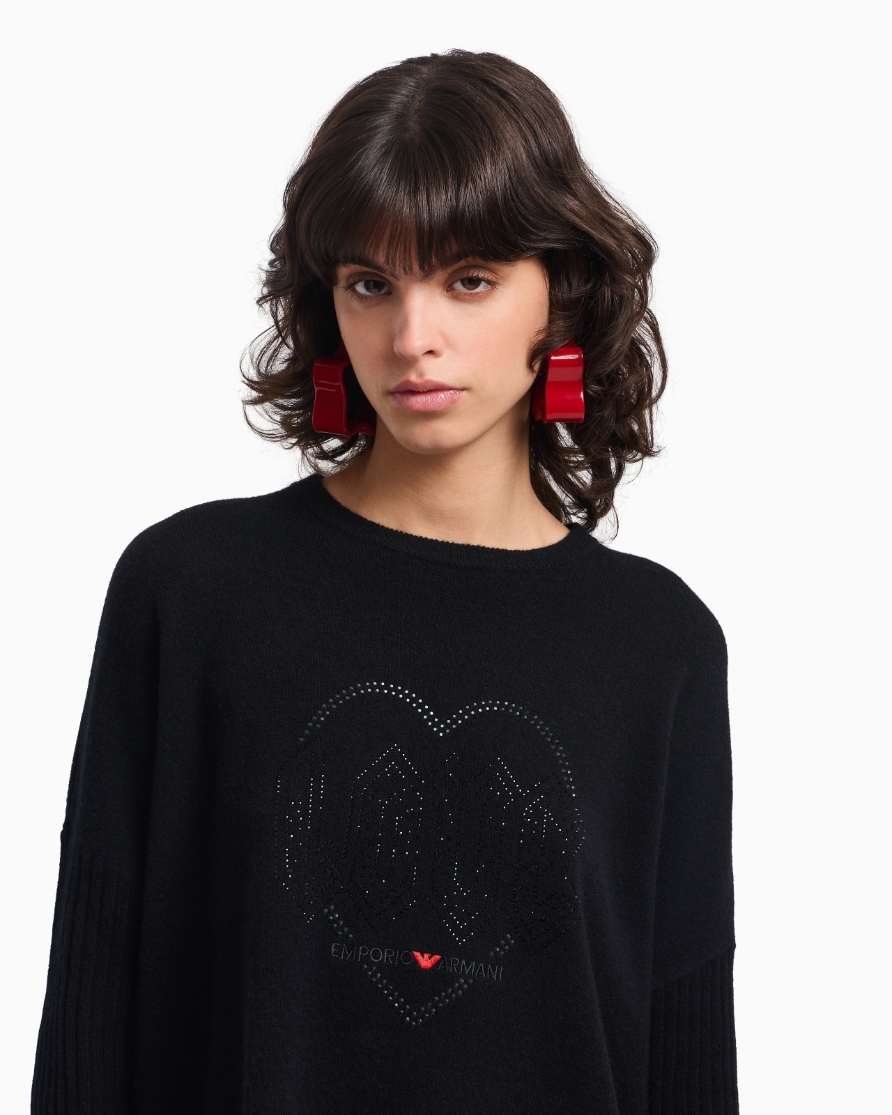 VALENTINE’S DAY CAPSULE COLLECTION VIRGIN-WOOL JUMPER WITH RHINESTONES - 5