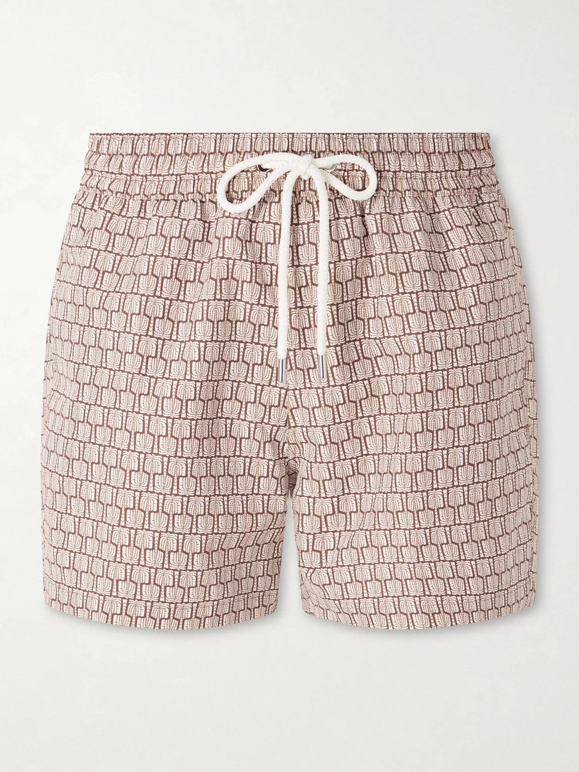 Straight-Leg Mid-Length Printed Recycled Swim Shorts - 1
