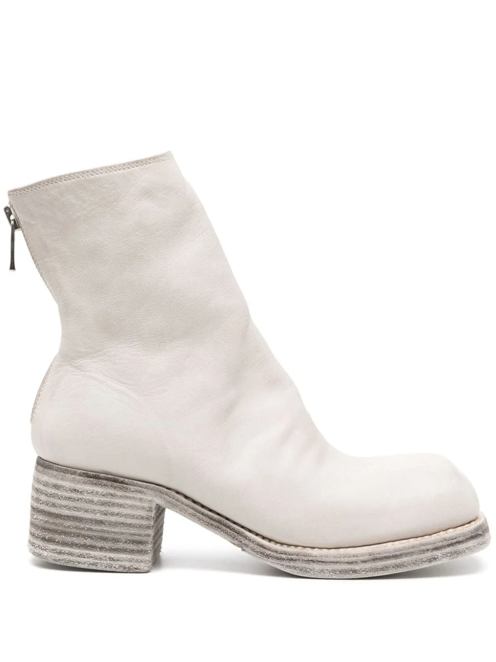 square-toe leather ankle boots - 1