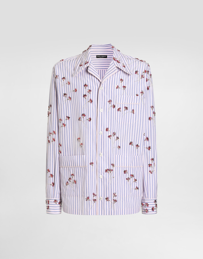 Cotton and silk vanity shirt with embroidery 1
