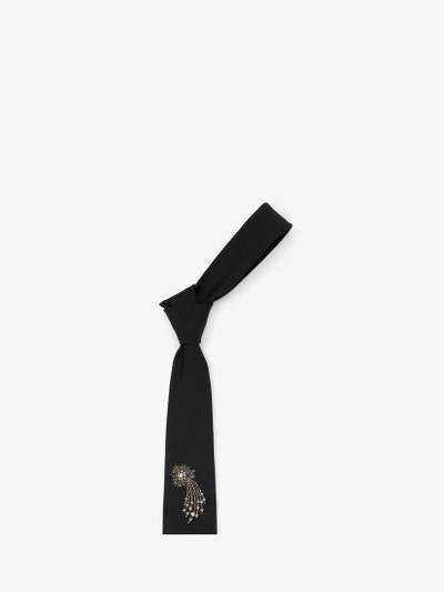 Alexander McQueen Men's Astral Jewel Embroidery Tie in Black outlook