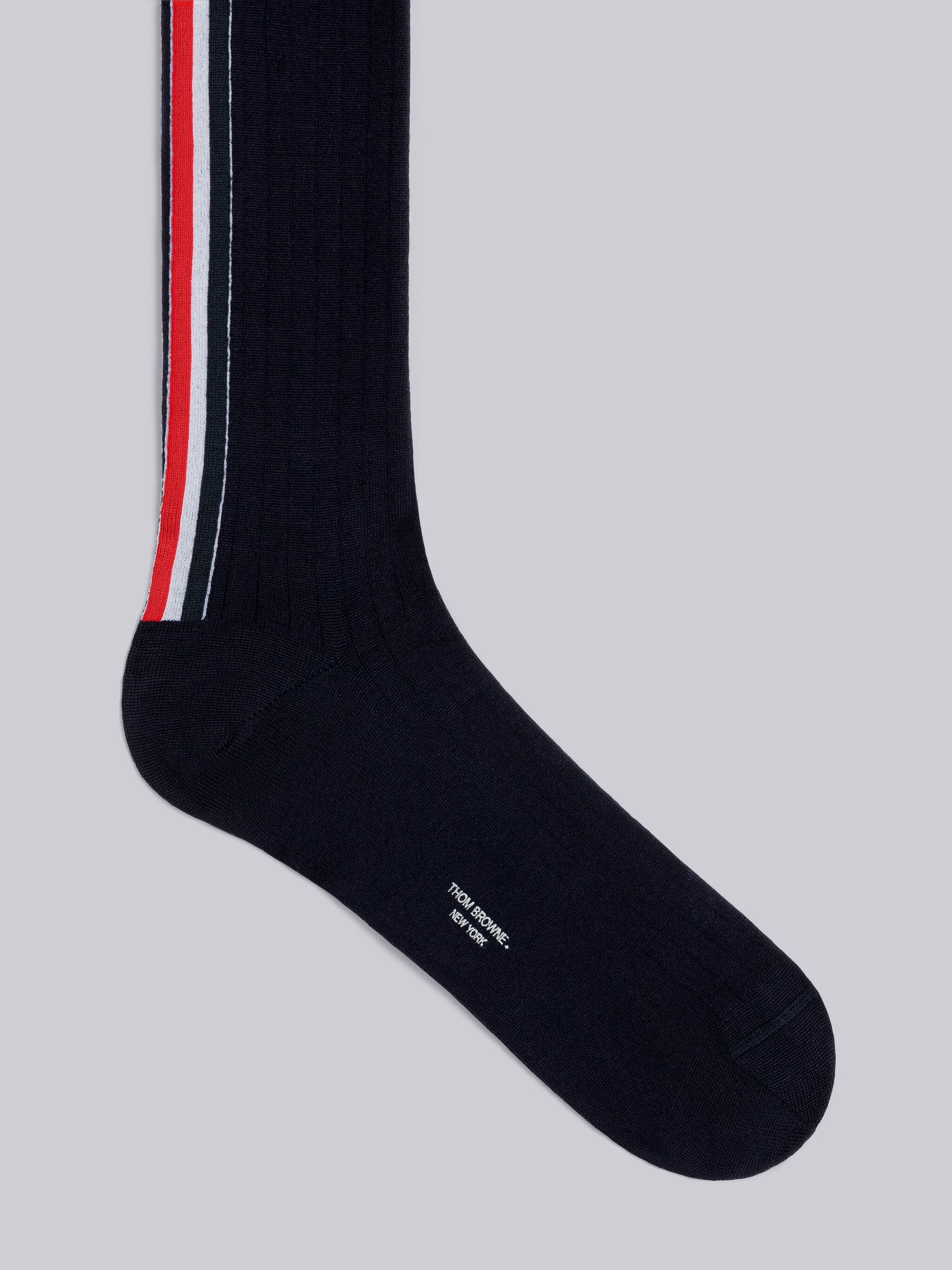 Rib Merino Stripe Over the Calf Socks - 2