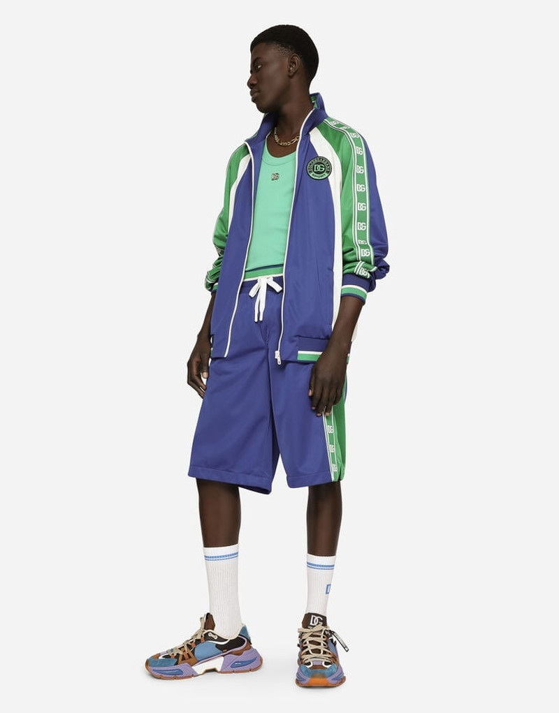 Dolce & Gabbana Zip-up sweatshirt with side bands and patch embellishment outlook