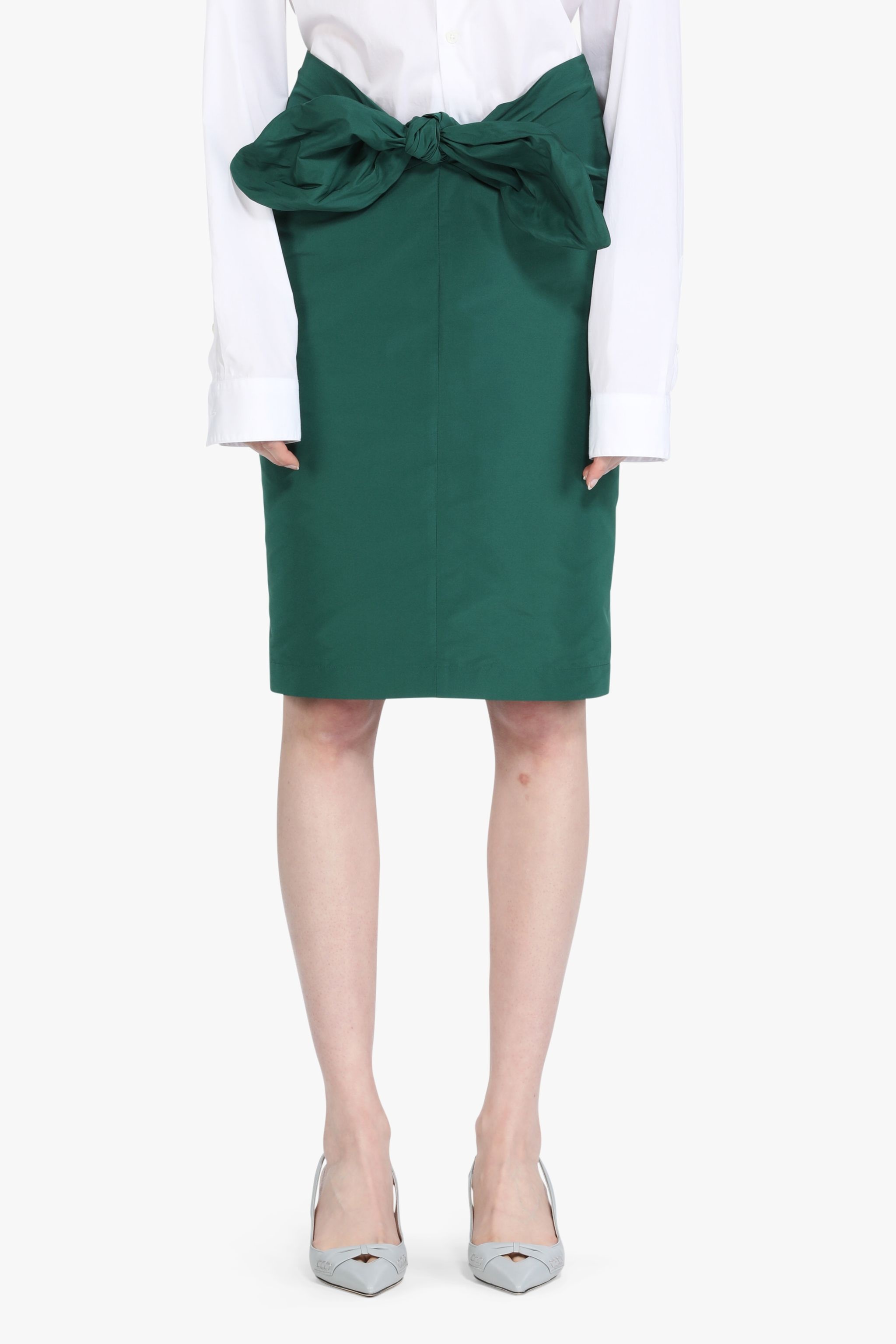 BOW-EMBELLISHED MIDI SKIRT - 1