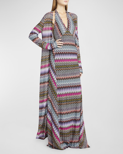 Missoni Metallic Chevron Knit Long Cardigan outlook