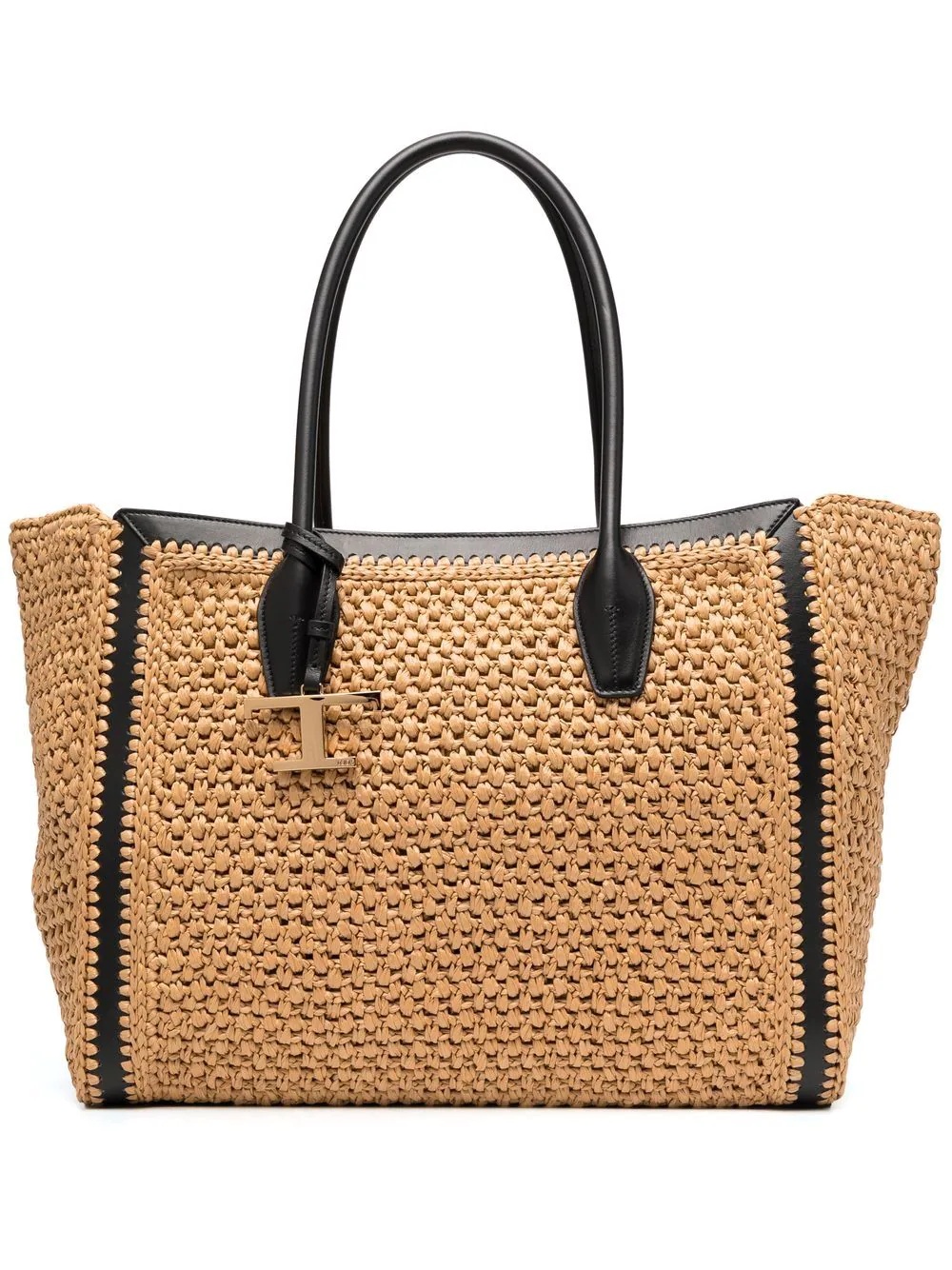 raffia-woven tote bag - 1