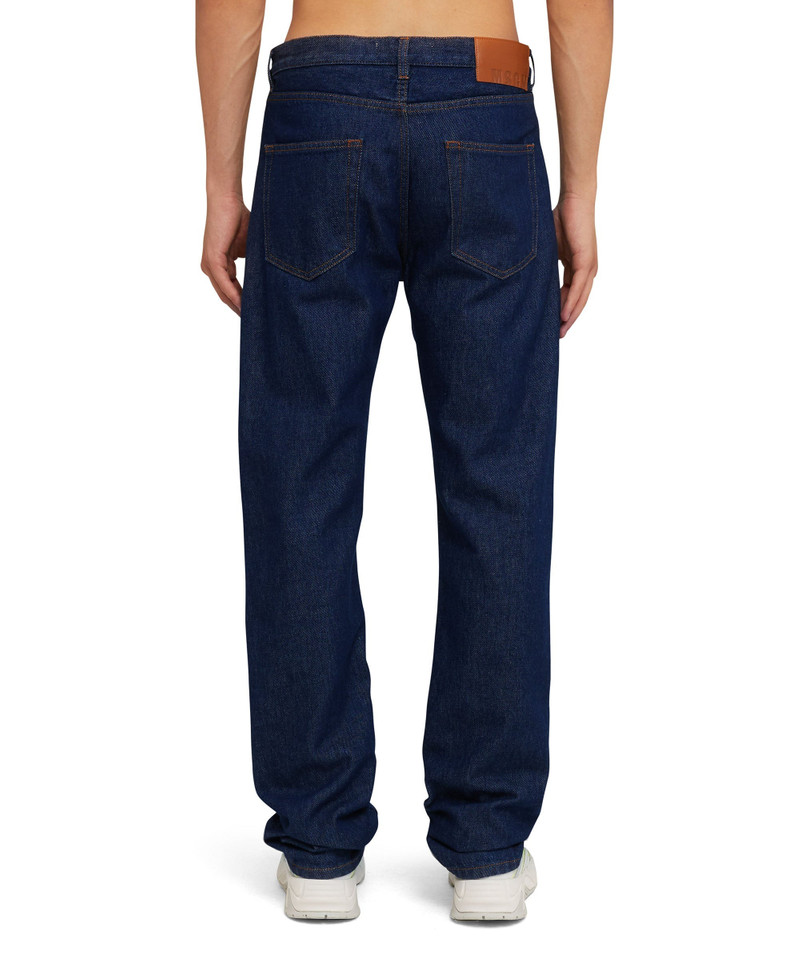 Solid color tailored jeans with straight legs 3