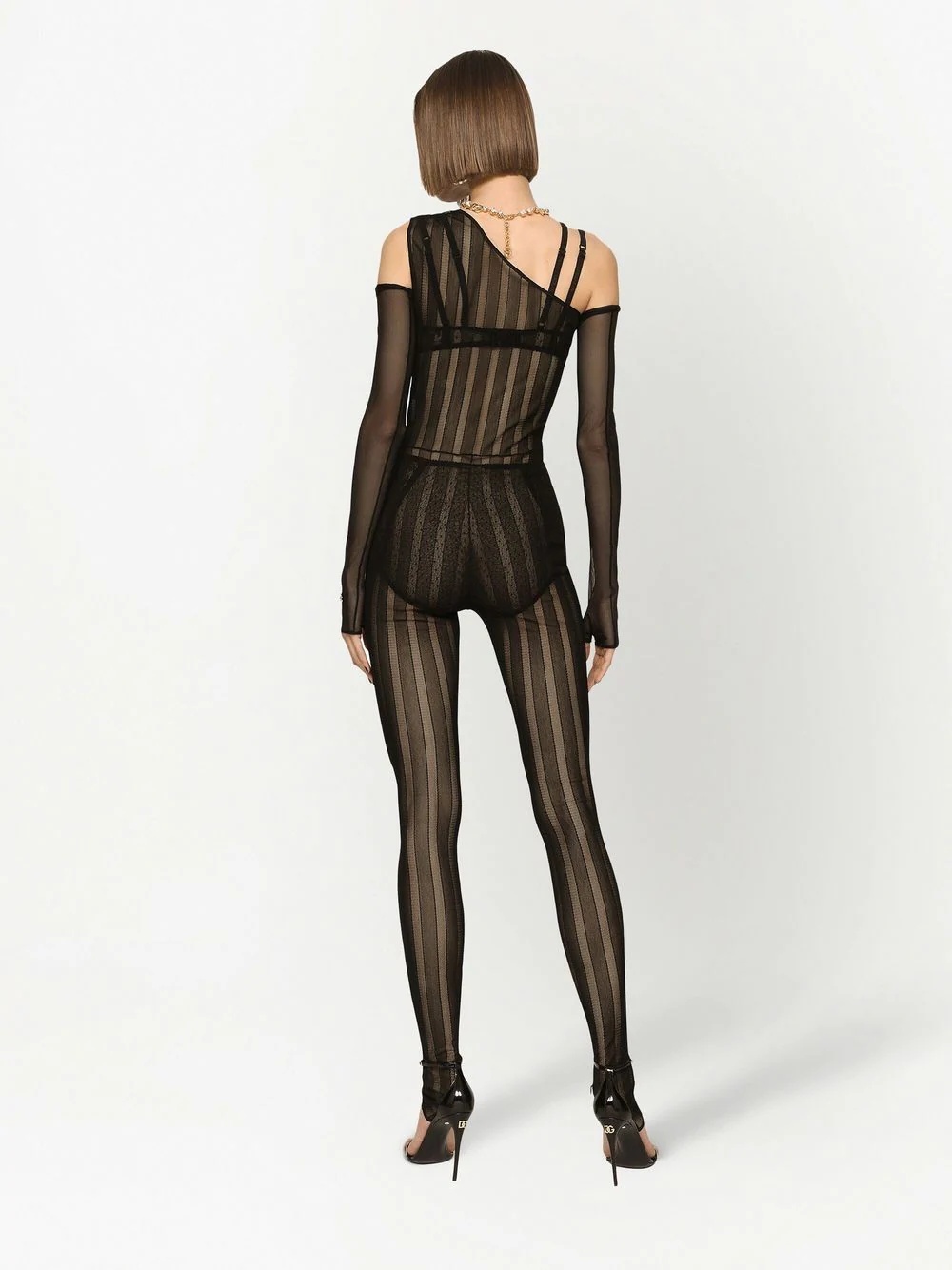 one-shoulder silk-blend jumpsuit - 4
