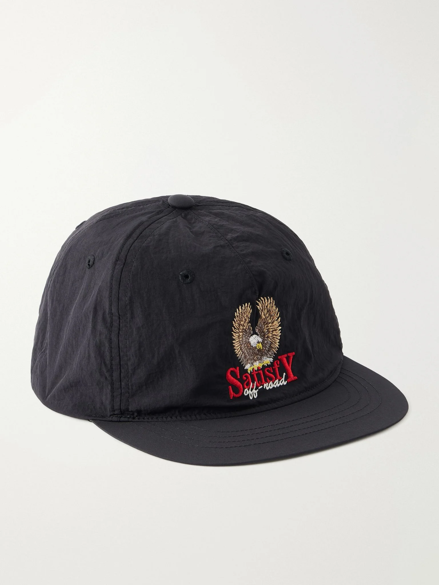 Flitesilk Logo-Embroidered Panelled Shell Cap Black - 1