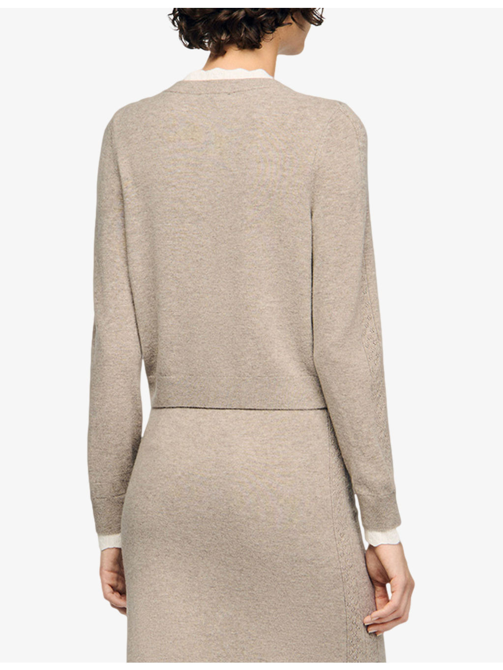 Contrast-Trim Wool and Cashmere Cardigan - 4