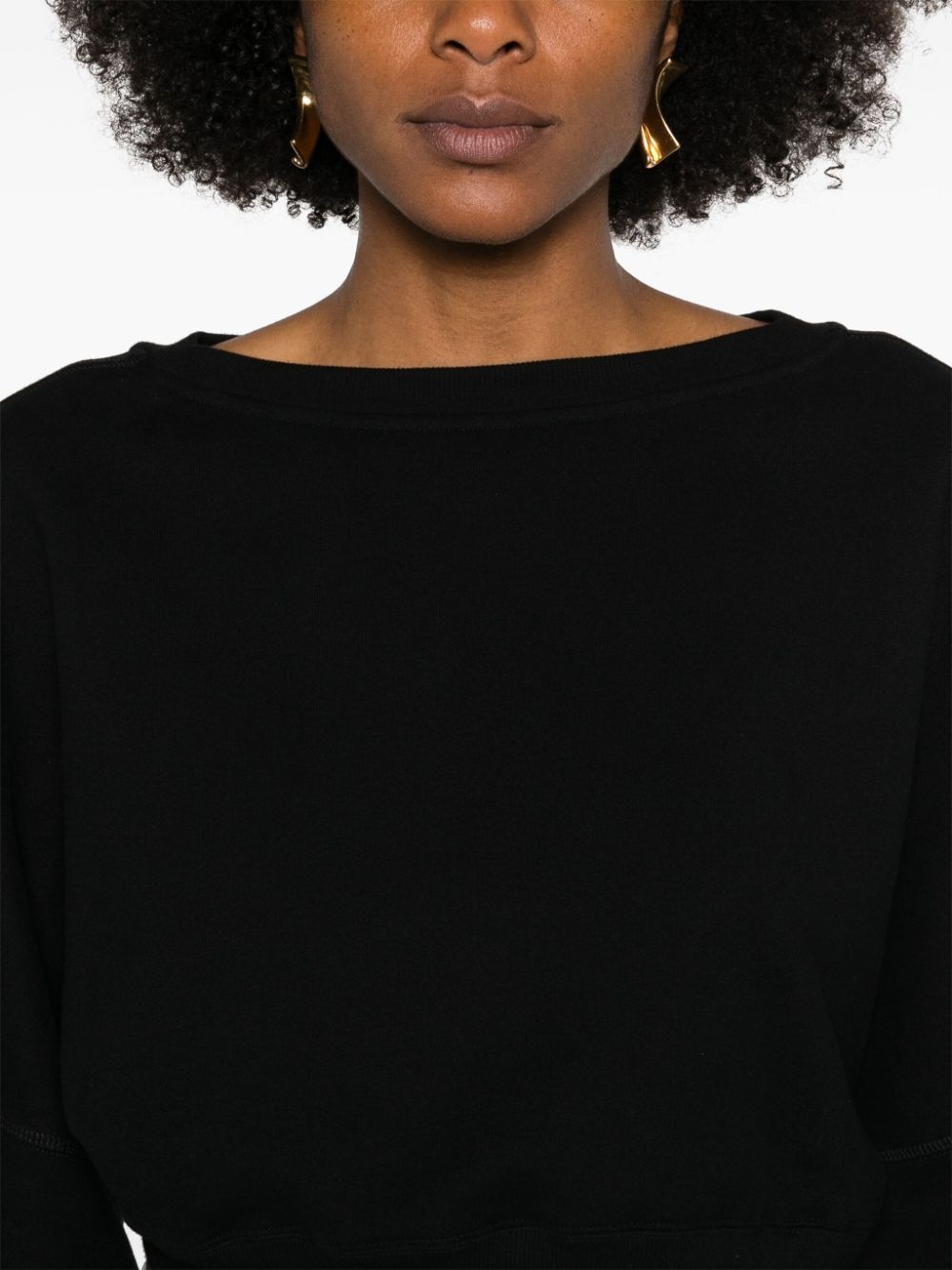 cropped cotton sweatshirt - 5