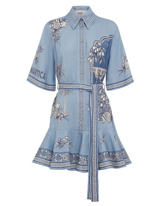 Villa Romantica Mini Dress in Blue - 1