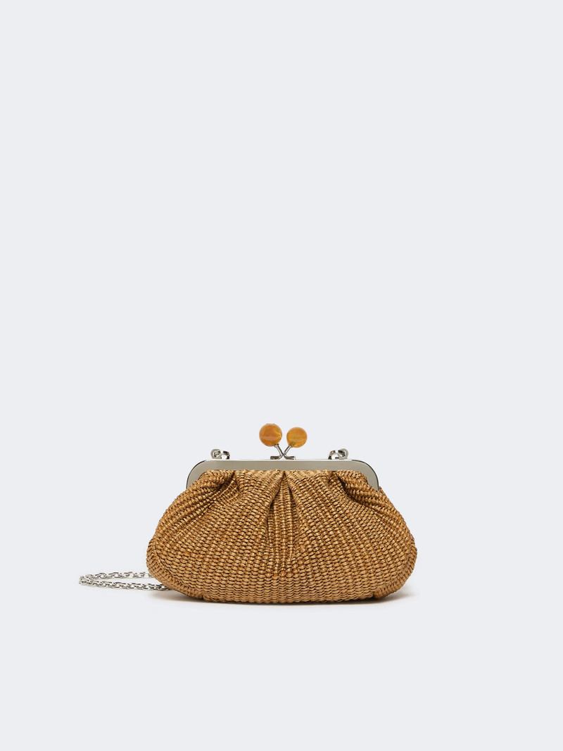 PALMAS Small raffia-effect Pasticcino Bag - TANGERINE 1