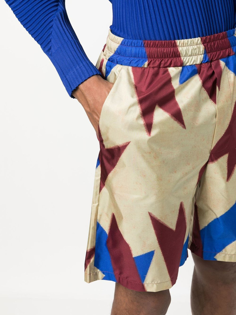 abstract-print silk shorts 5