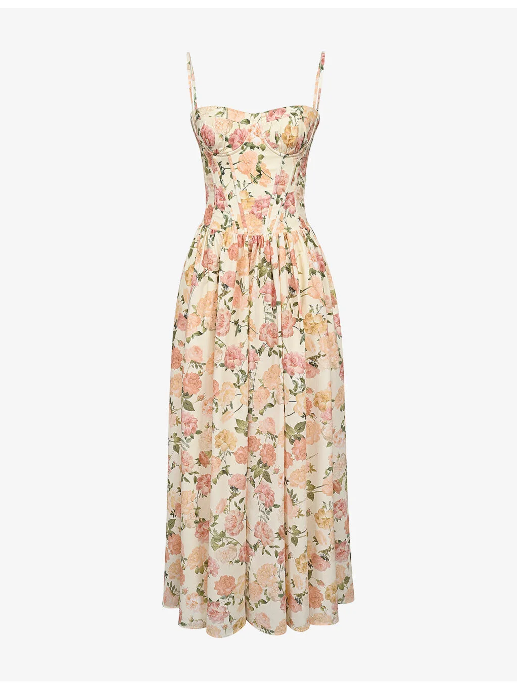 Rona Floral-Print Stretch-Cotton Midi Dress - 1