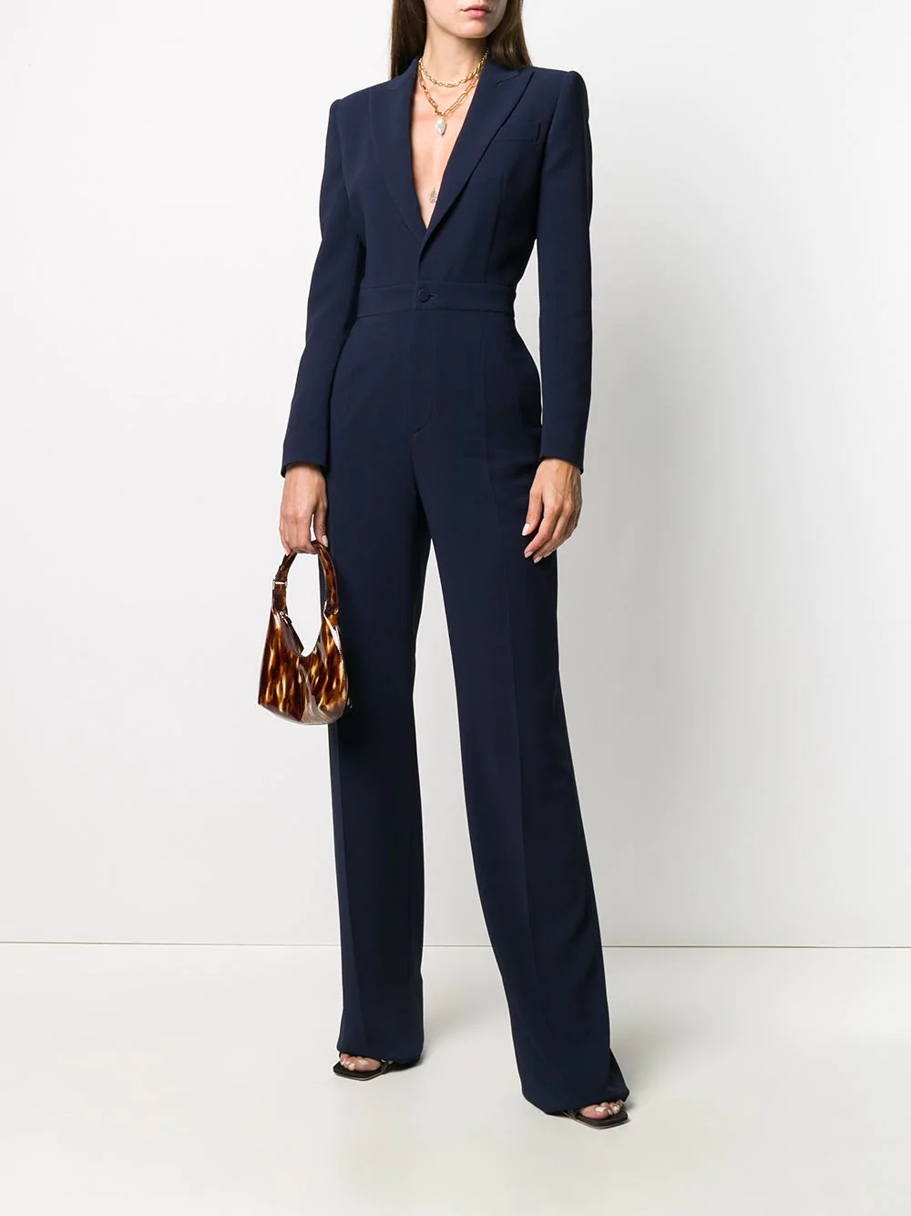 tailored V-neck jumpsuit - 2