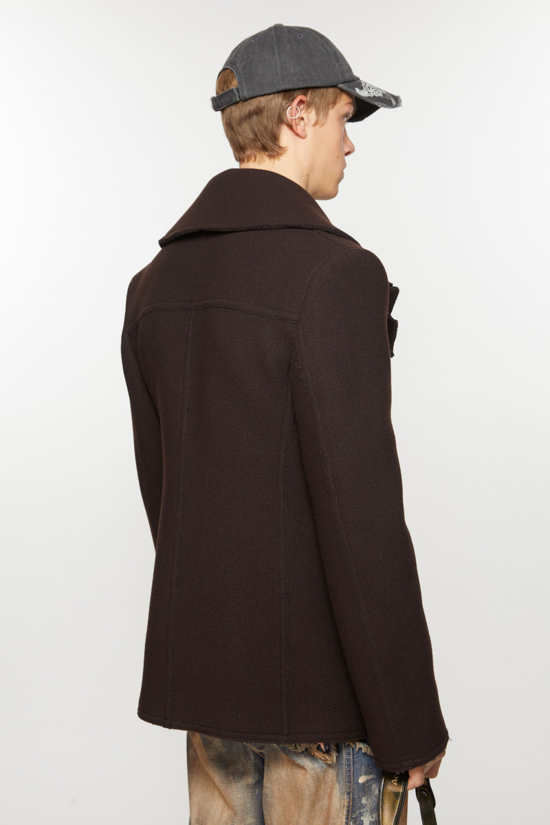 Zipper wool coat - Maroon red 4