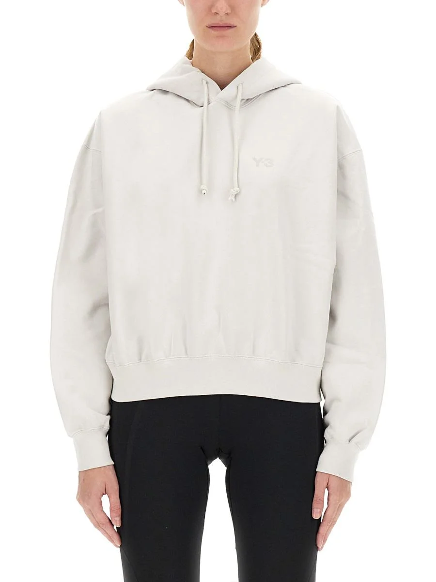 Y-3 Adidas Hooded Sweatshirt With Logo - 1
