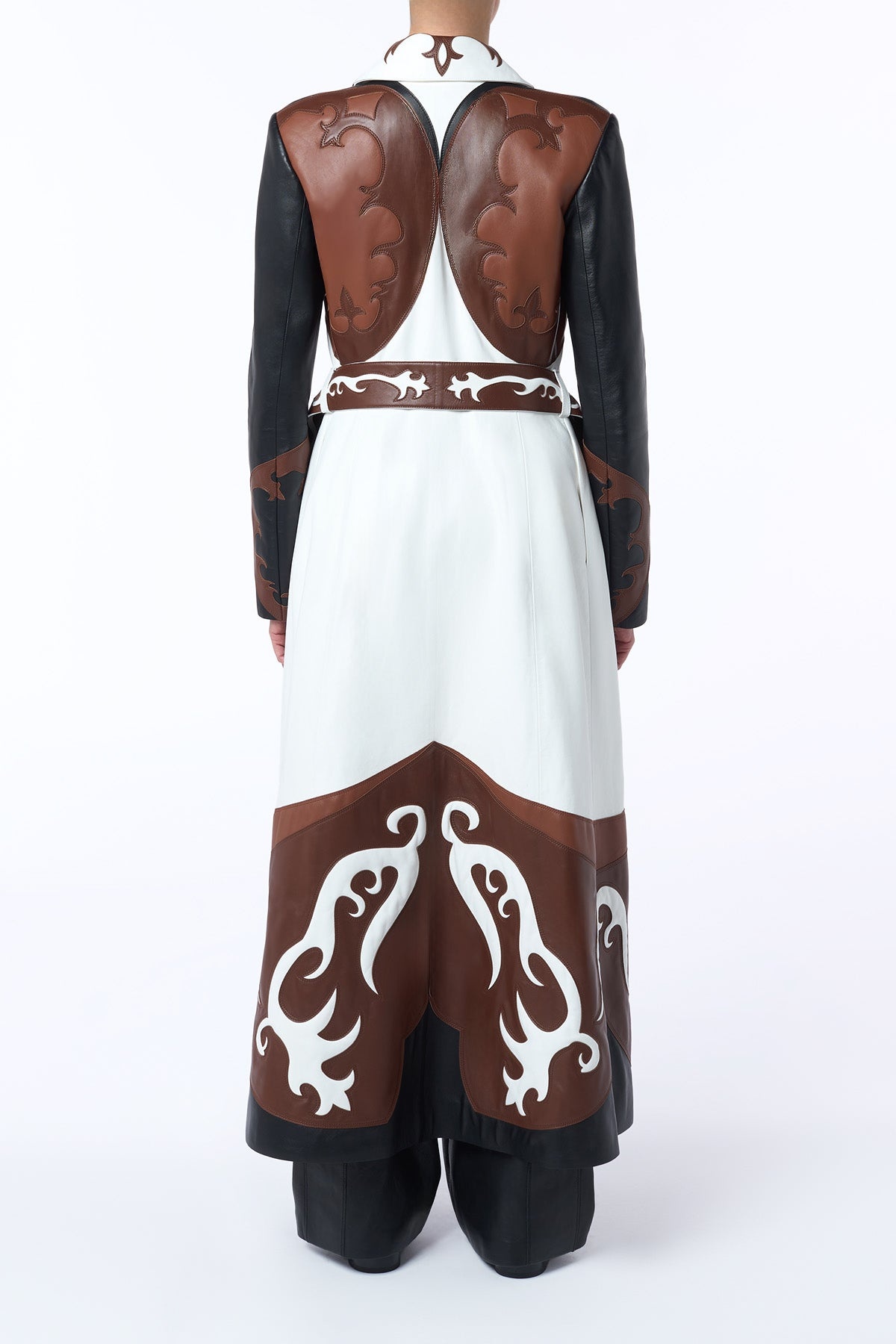 Jemme Western Trench Coat in Multi Nappa Leather - 5