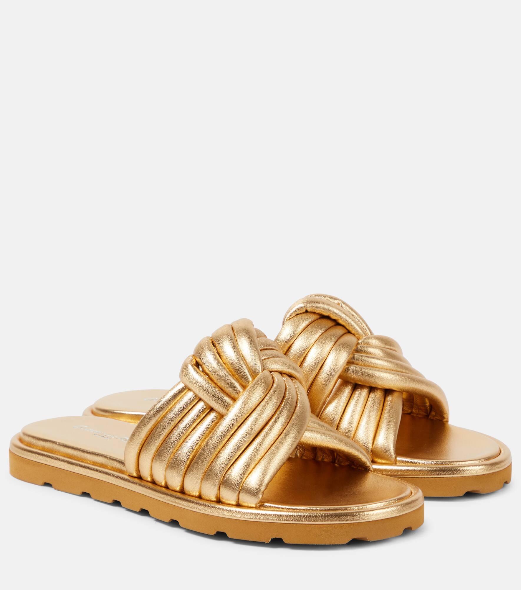 Ottavia metallic leather slides - 1