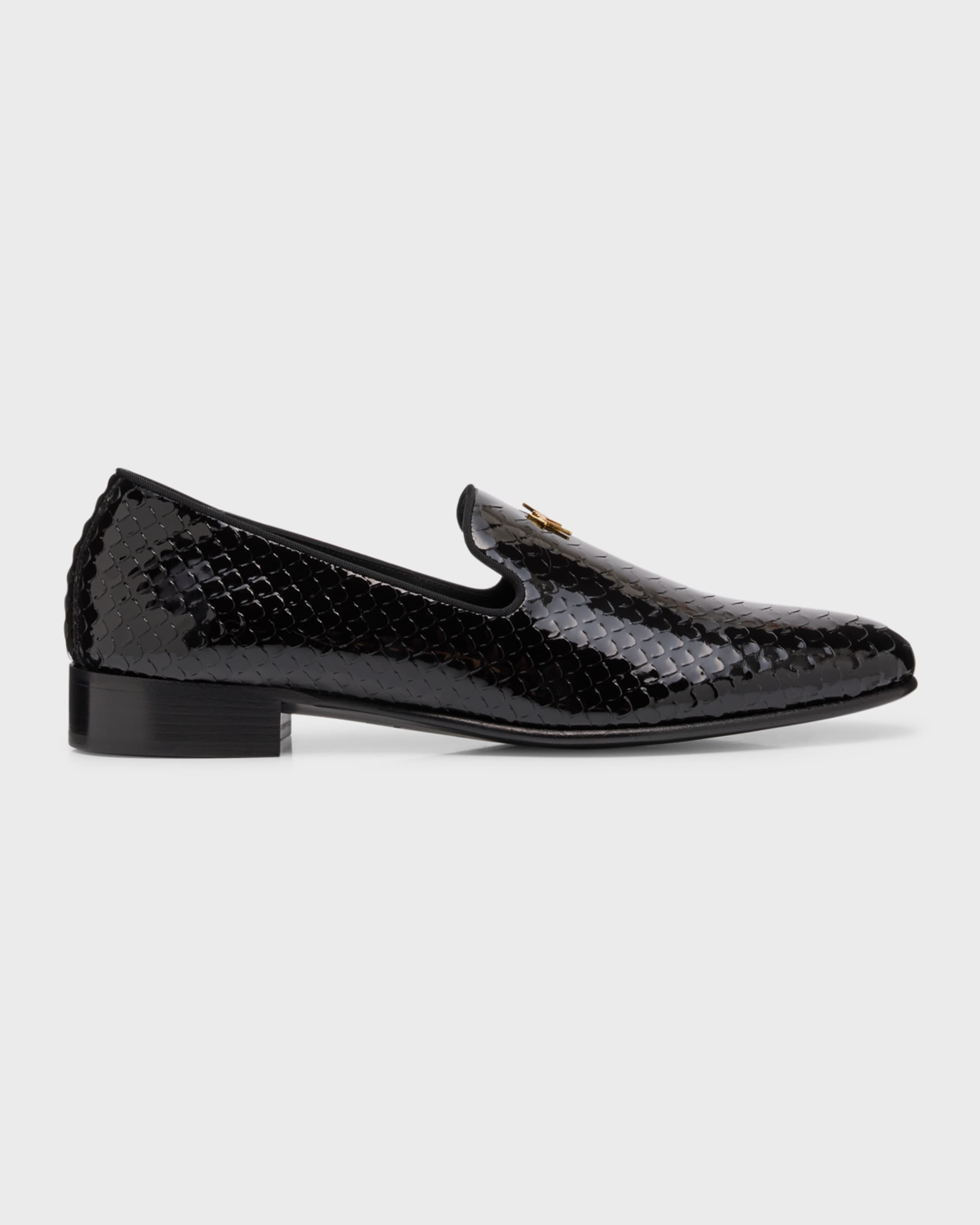 Men's Lewis Pit Python-Print Loafers - 1