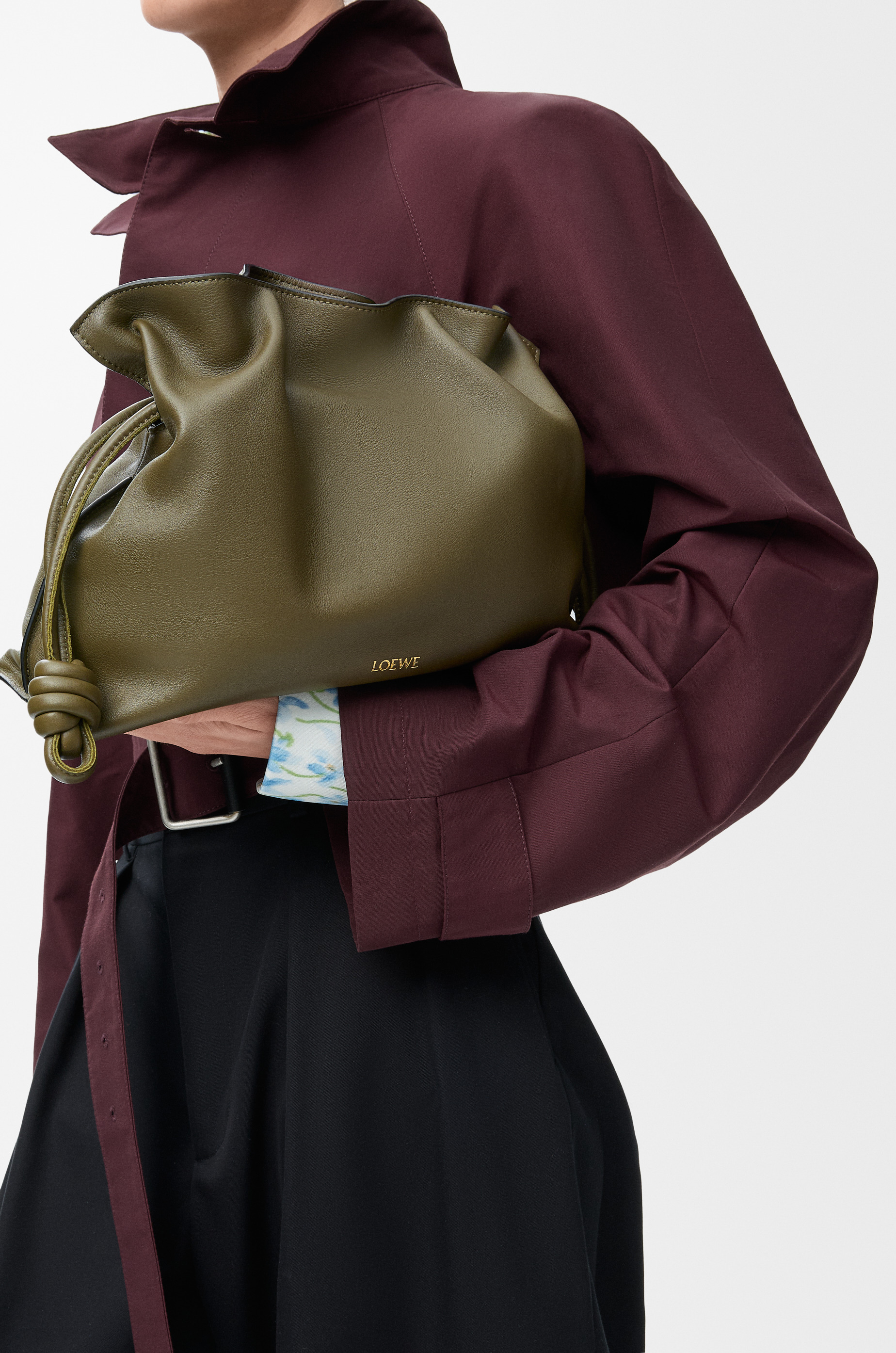 Medium Flamenco clutch in nappa calfskin - 3