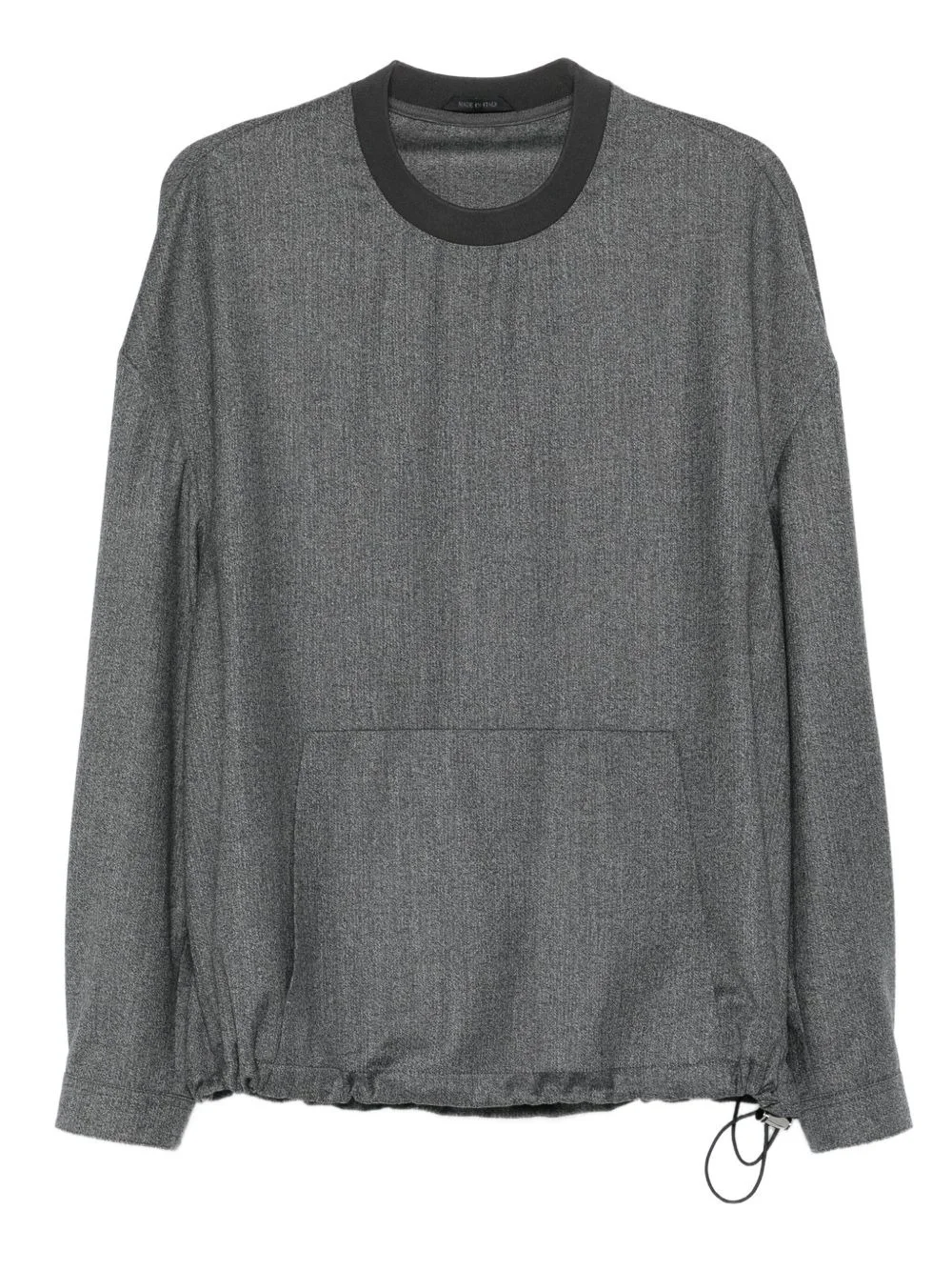 drawstring pocket wool sweatshirt - 1