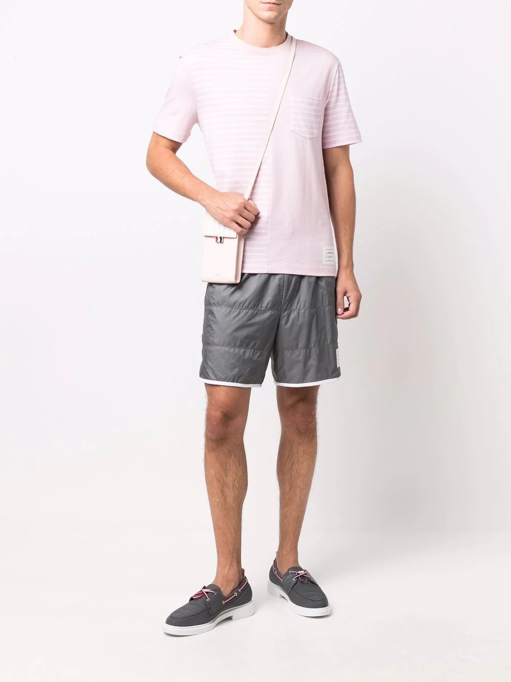 striped panel T-shirt - 2