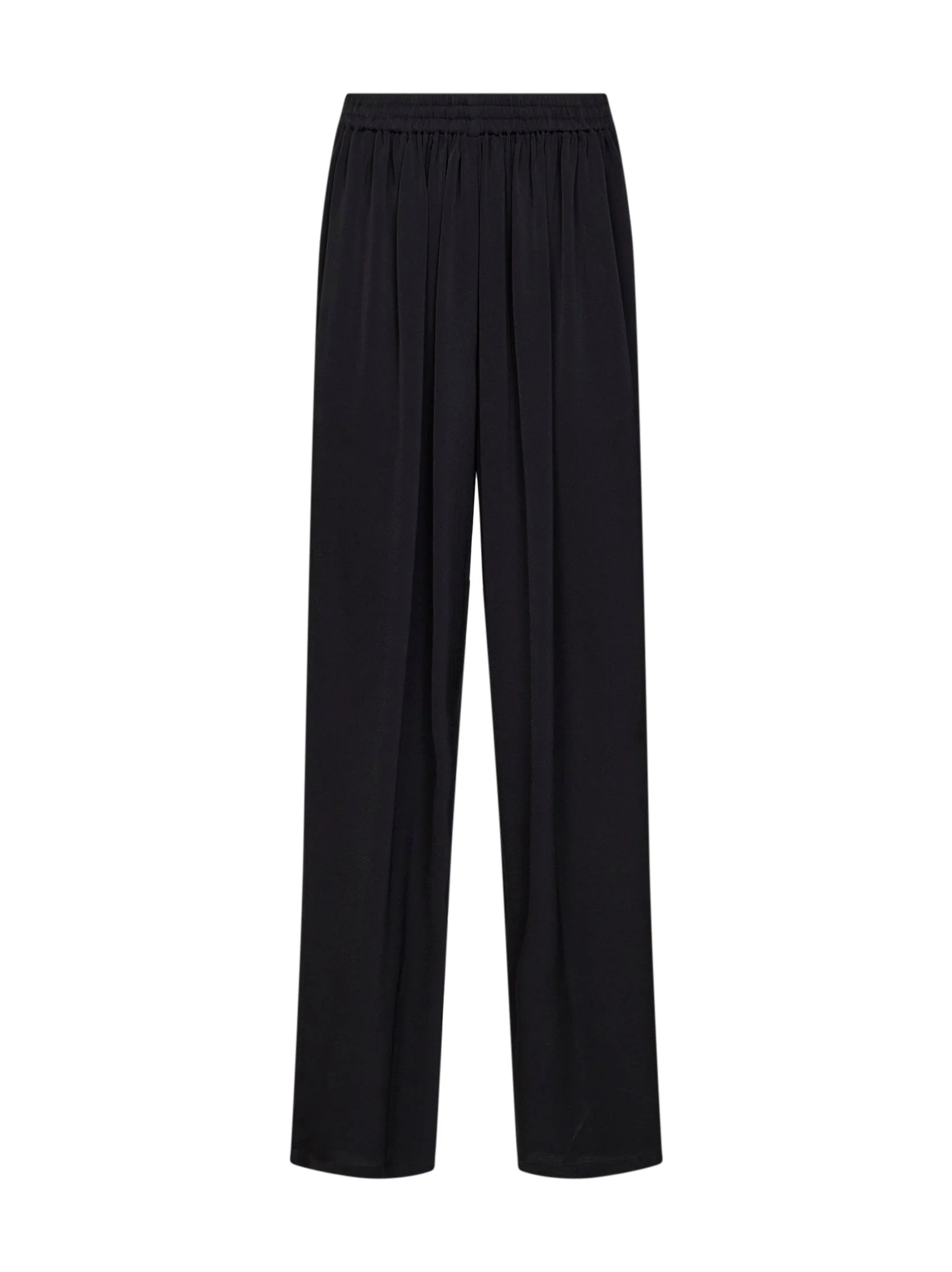 Black cady straight trousers with contrasting bands - 1