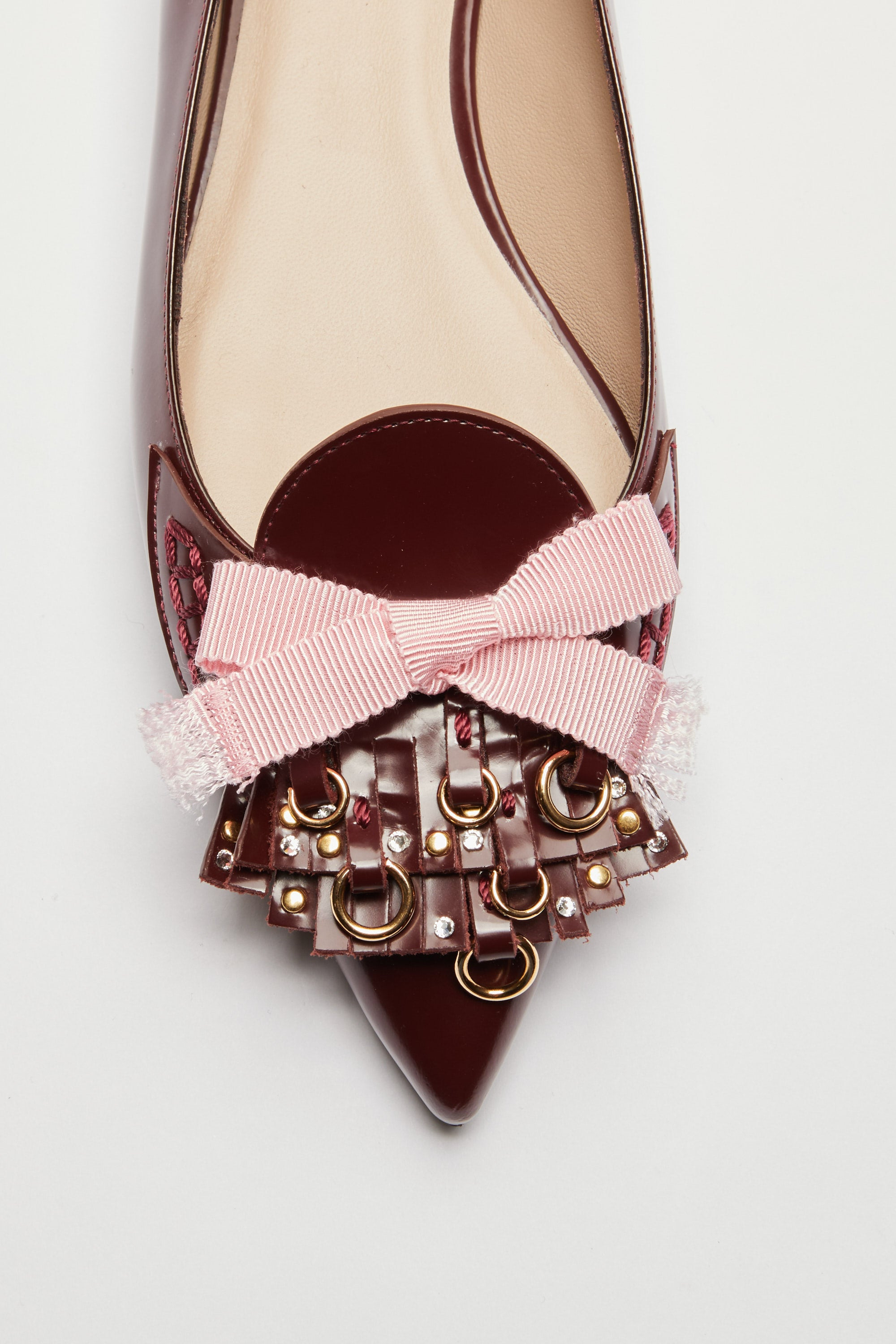 POINTED BALLERINAS WITH FRINGES AND STUDS - 4