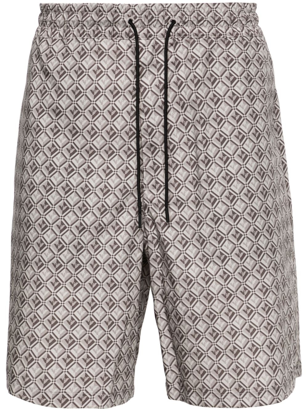 logo pattern-print poplin shorts - 1