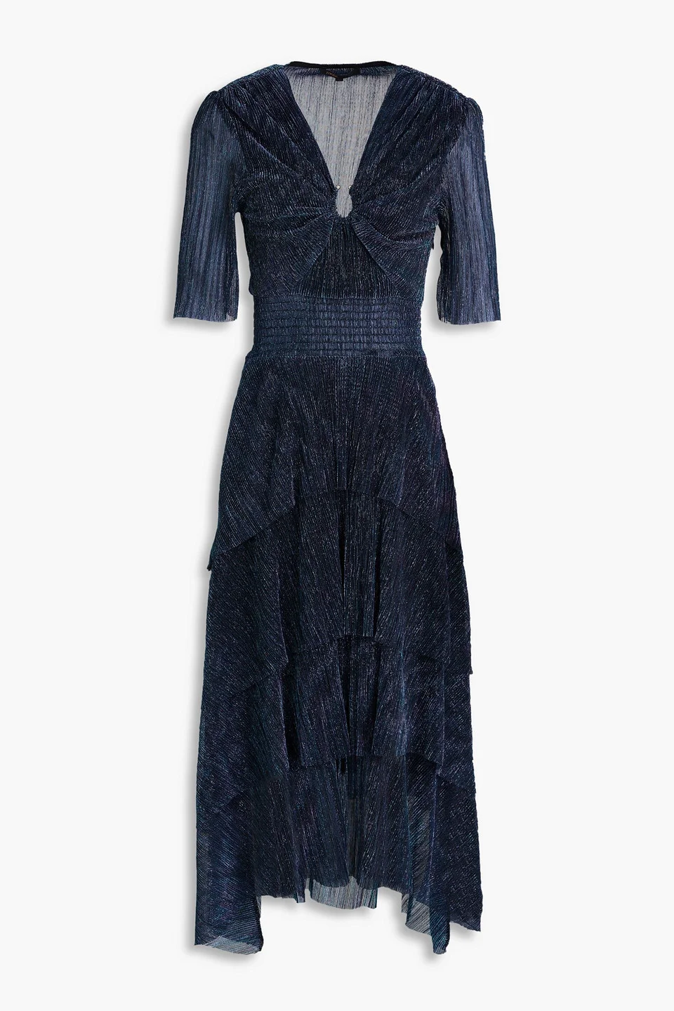 Tiered lamé midi dress - 1