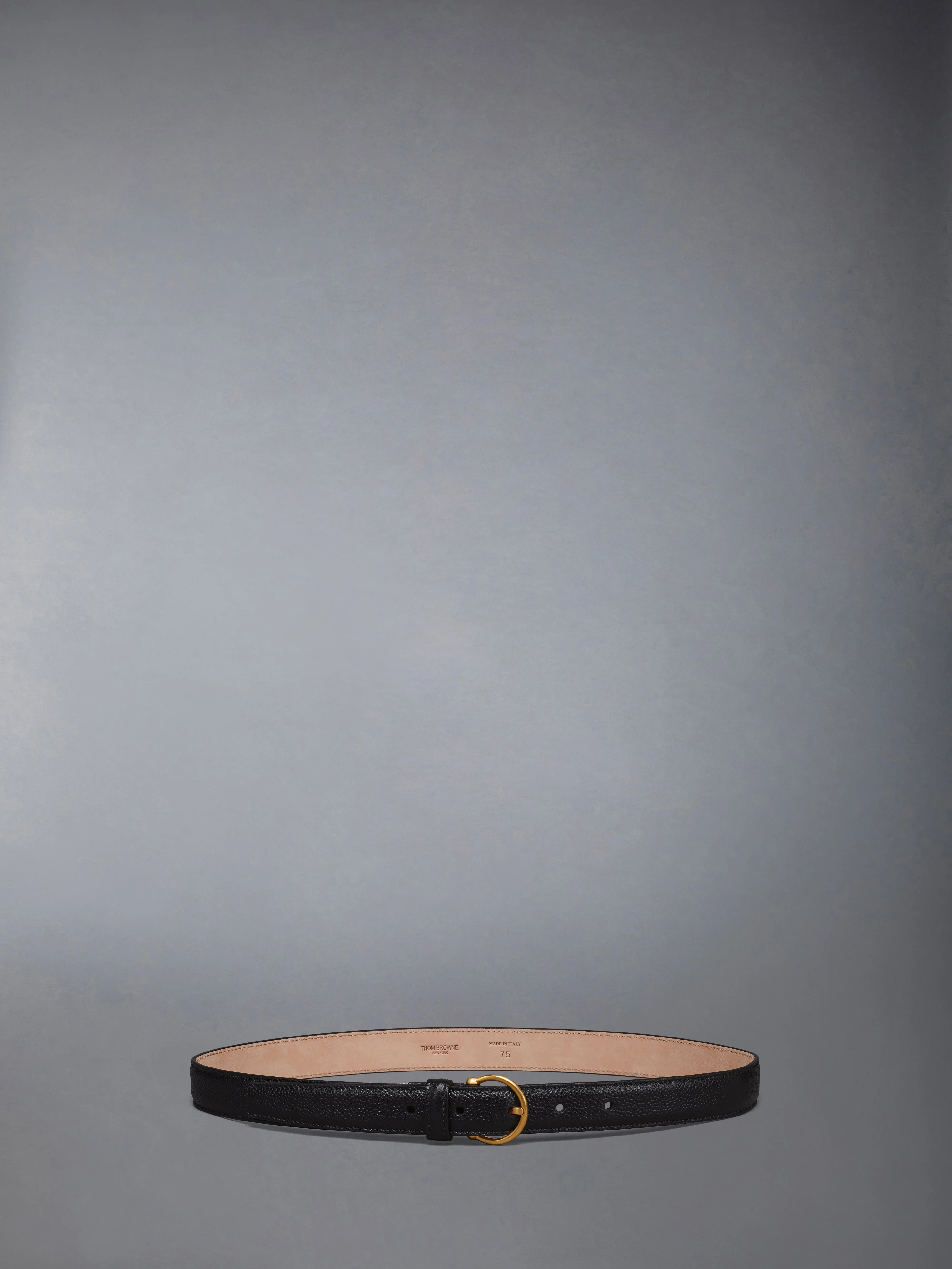 PEBBLE GRAIN ROUND BUCKLE BELT - 1