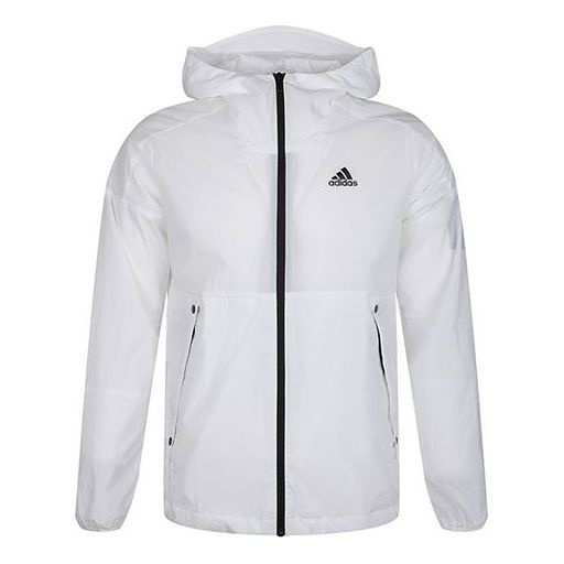 Men's adidas Back Logo Woven Jacket White EH3768 - 1