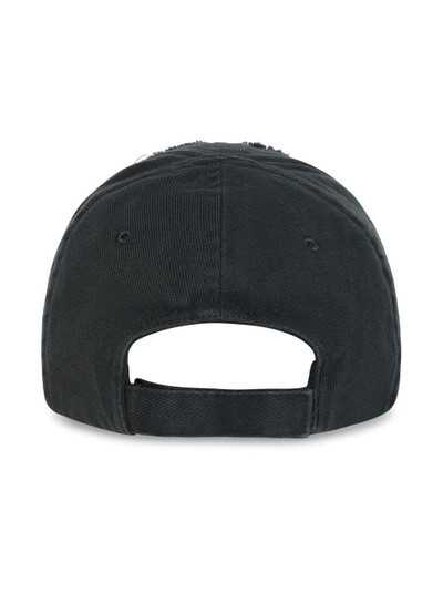 BALENCIAGA embroidered-logo distressed cap outlook