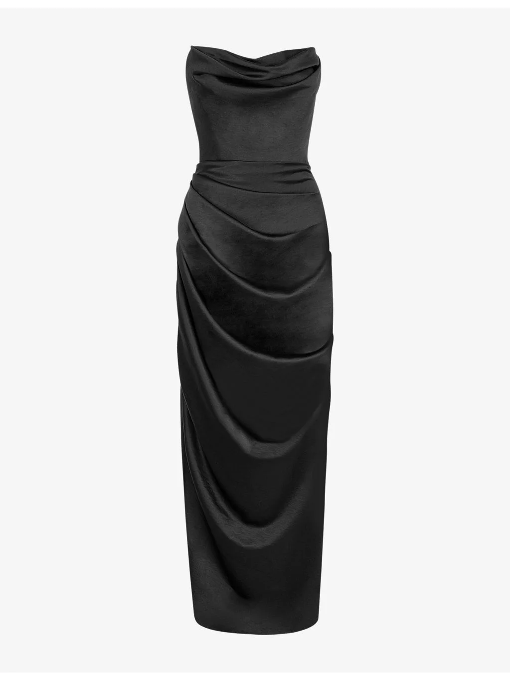 Adrienne slim-fit satin maxi dress - 1