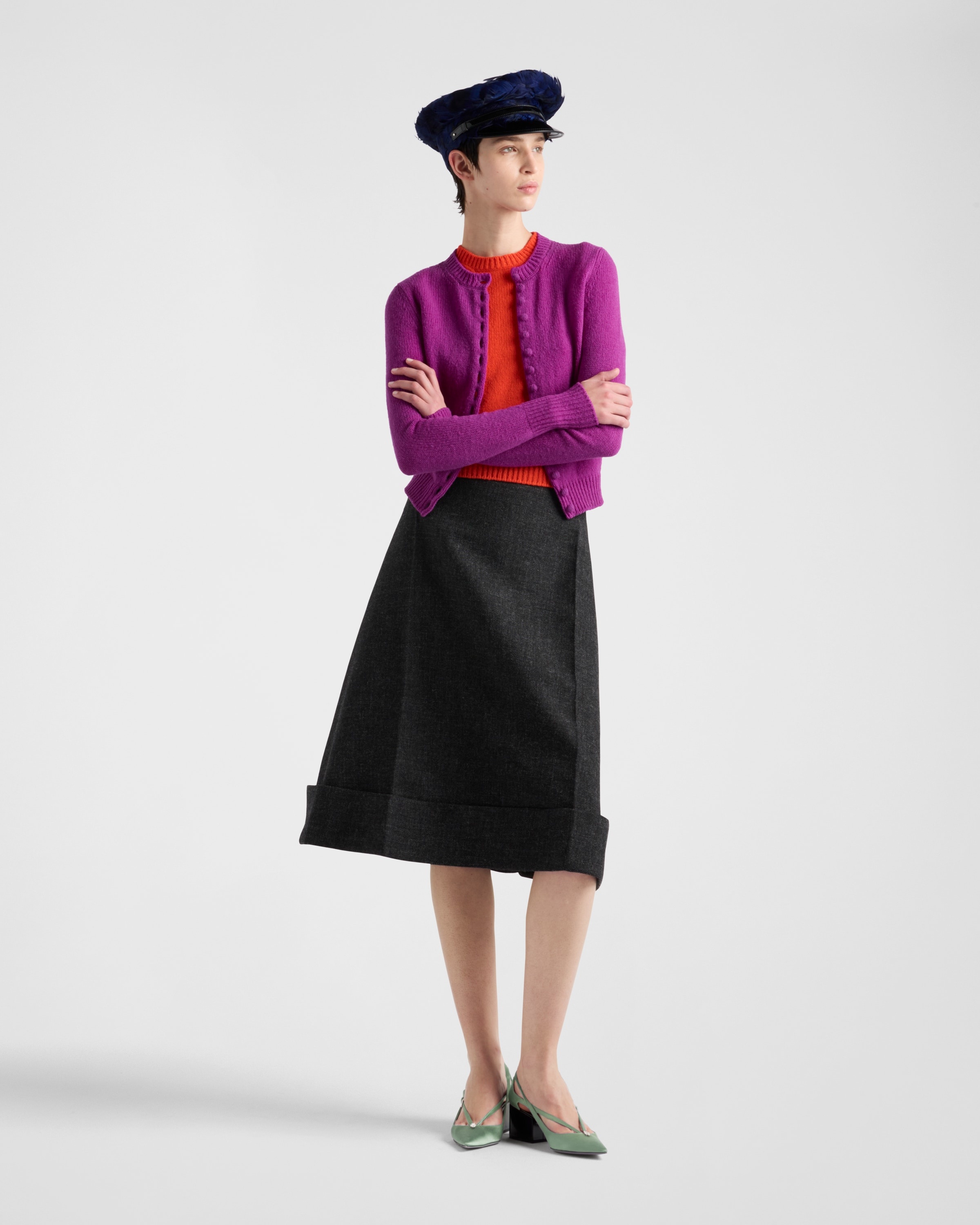 Vintage-look rush stitch midi-skirt - 2