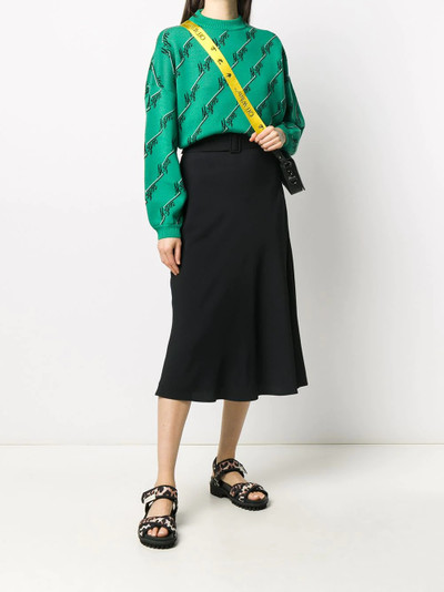 MSGM flared hem mid-length skirt outlook