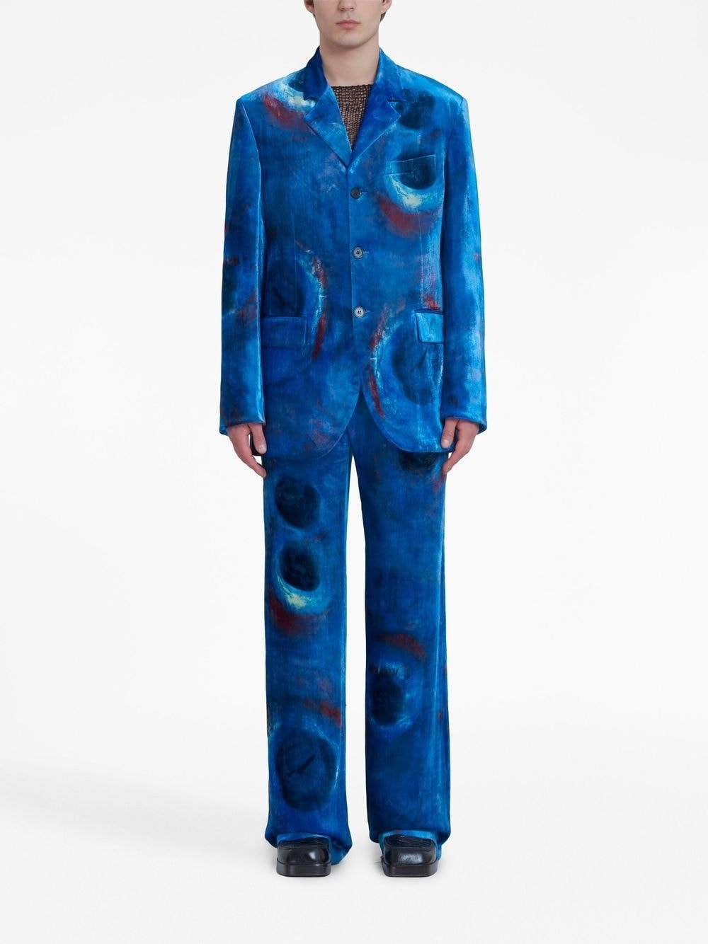 painterly-print single-breasted blazer - 3