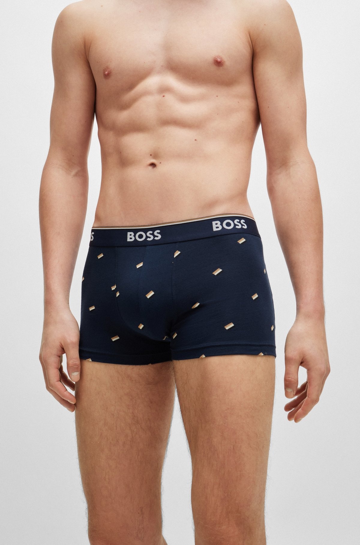 THREE-PACK OF STRETCH-COTTON TRUNKS WITH LOGO WAISTBANDS - 4