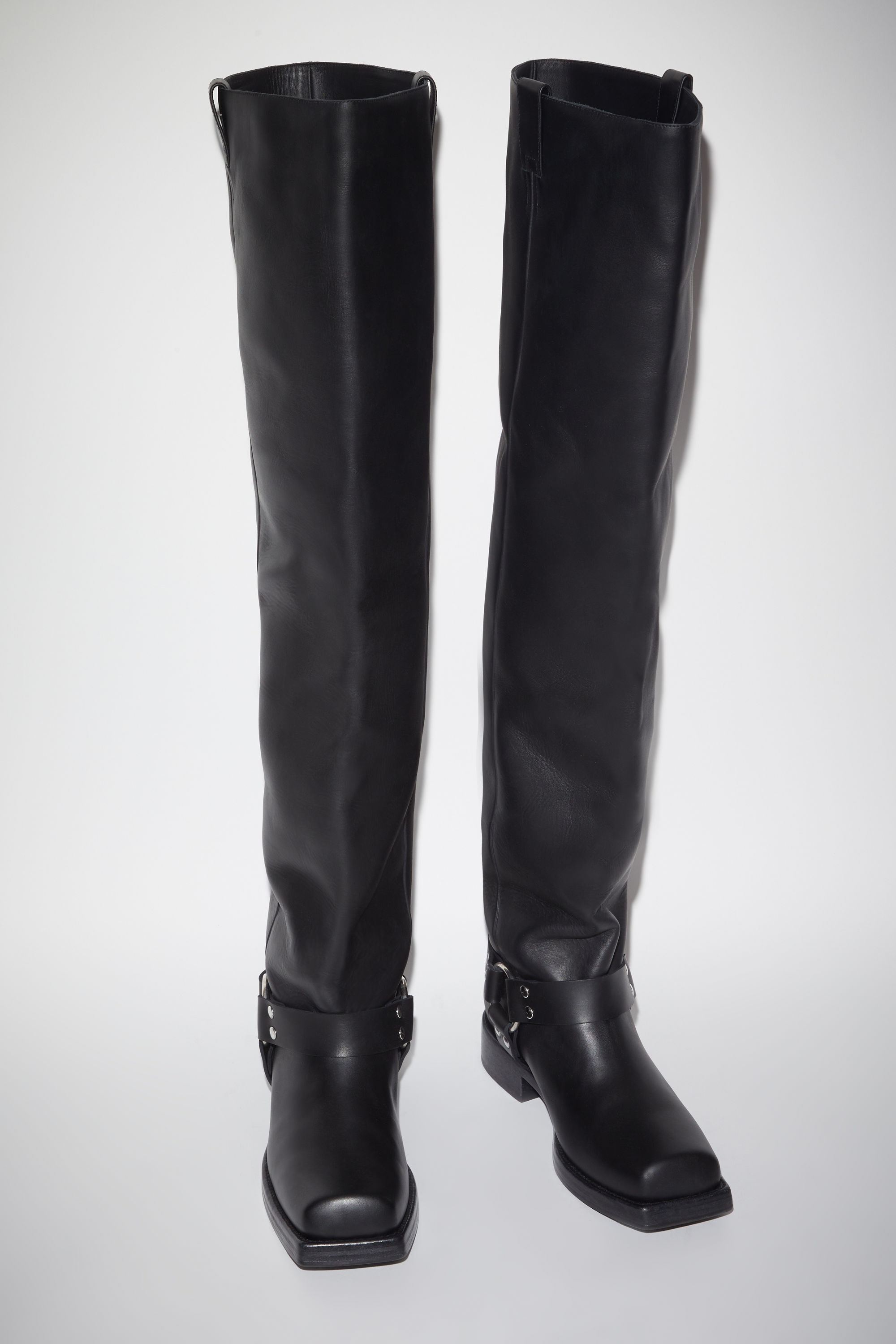 Leather high boots - Black - 3