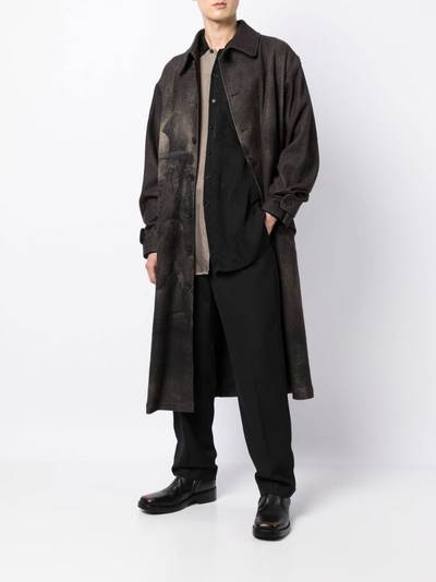 Yohji Yamamoto single-breasted midi coat outlook