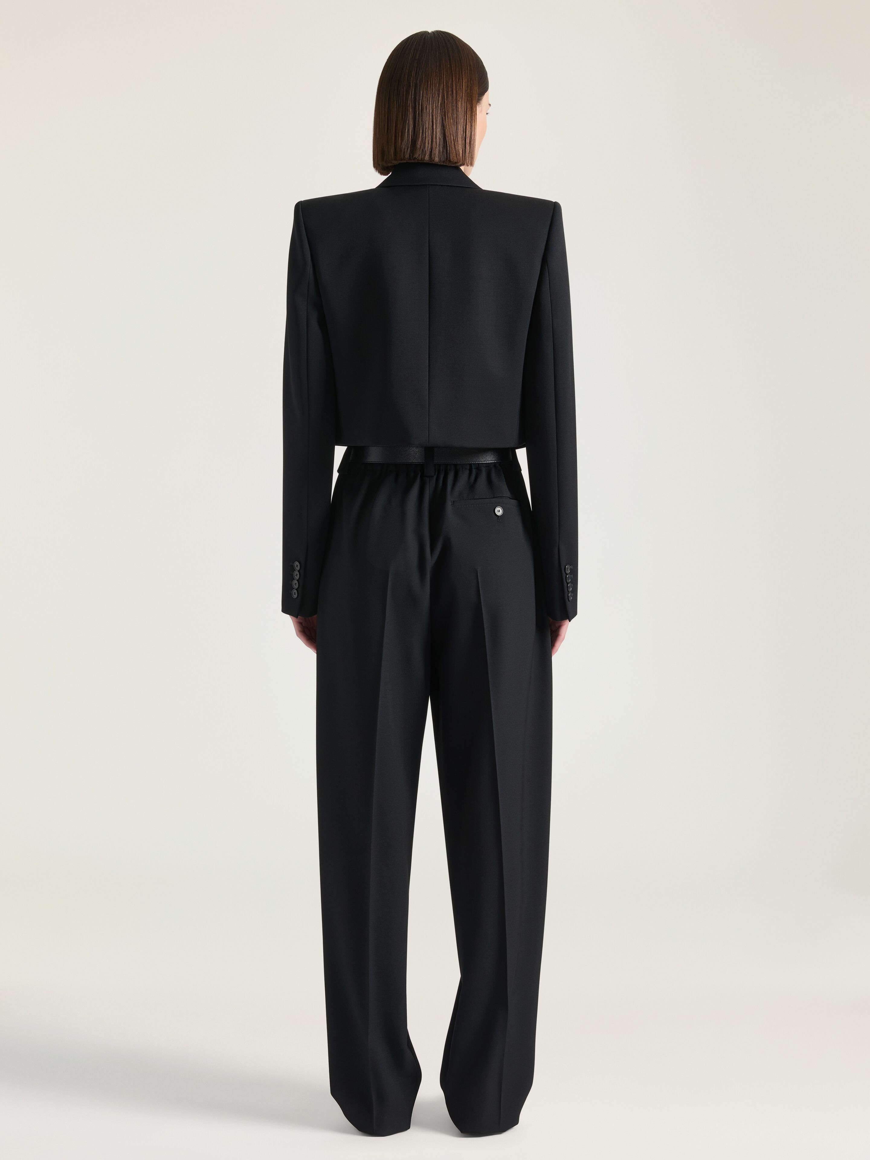CROPPED TUXEDO JACKET IN WOOL - 3