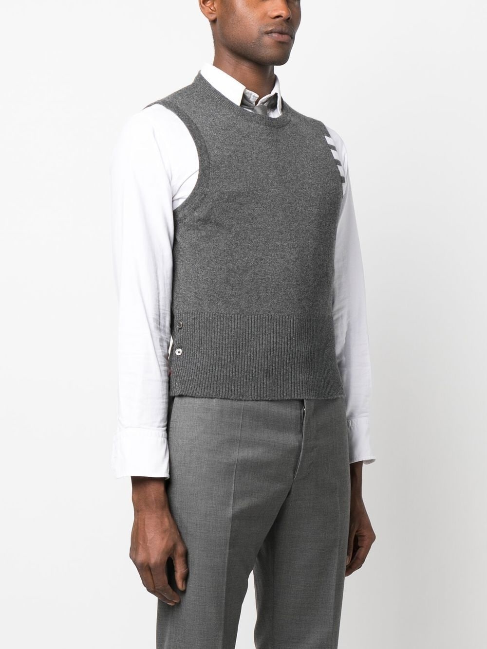 stripe-detail knit vest - 3