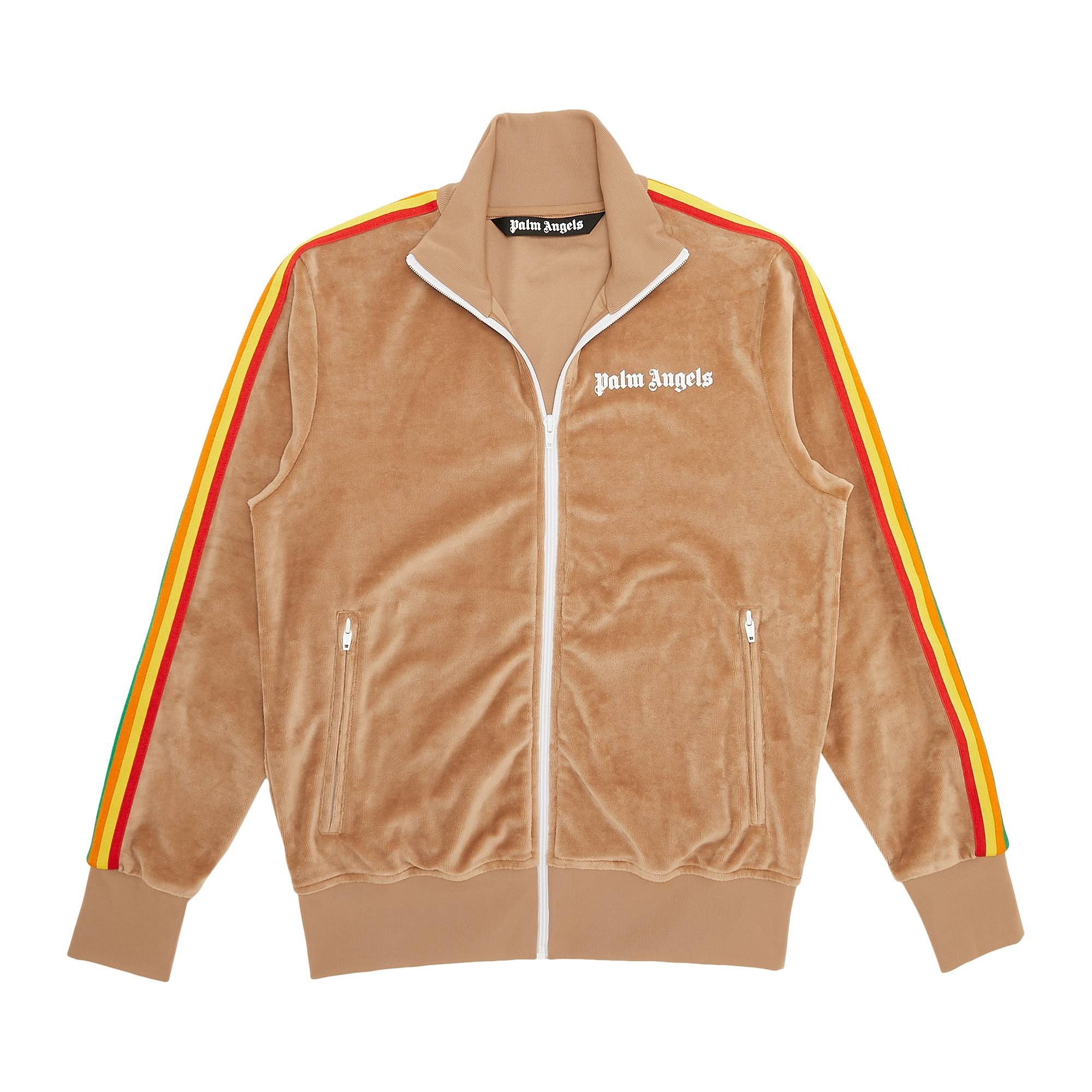 Palm Angels PA Rainbow Chenille Track Jacket 'Brown' - 1