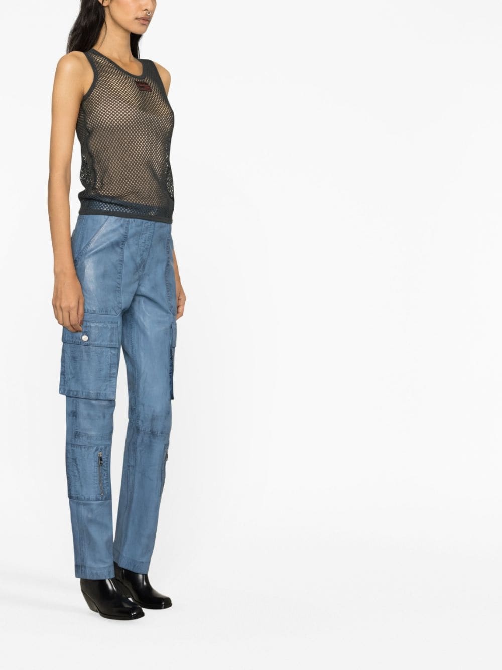 sleeveless mesh top - 4