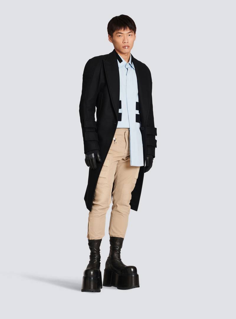 Balmain Cotton shirt with velcro stripes outlook
